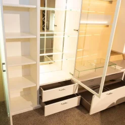 Musterring Wohnwände & Tv-Lowboards|Wohnwand Kira Korpus Und Front Lack Weiß Regale Lack Grau Mit LED-Beleuchtung