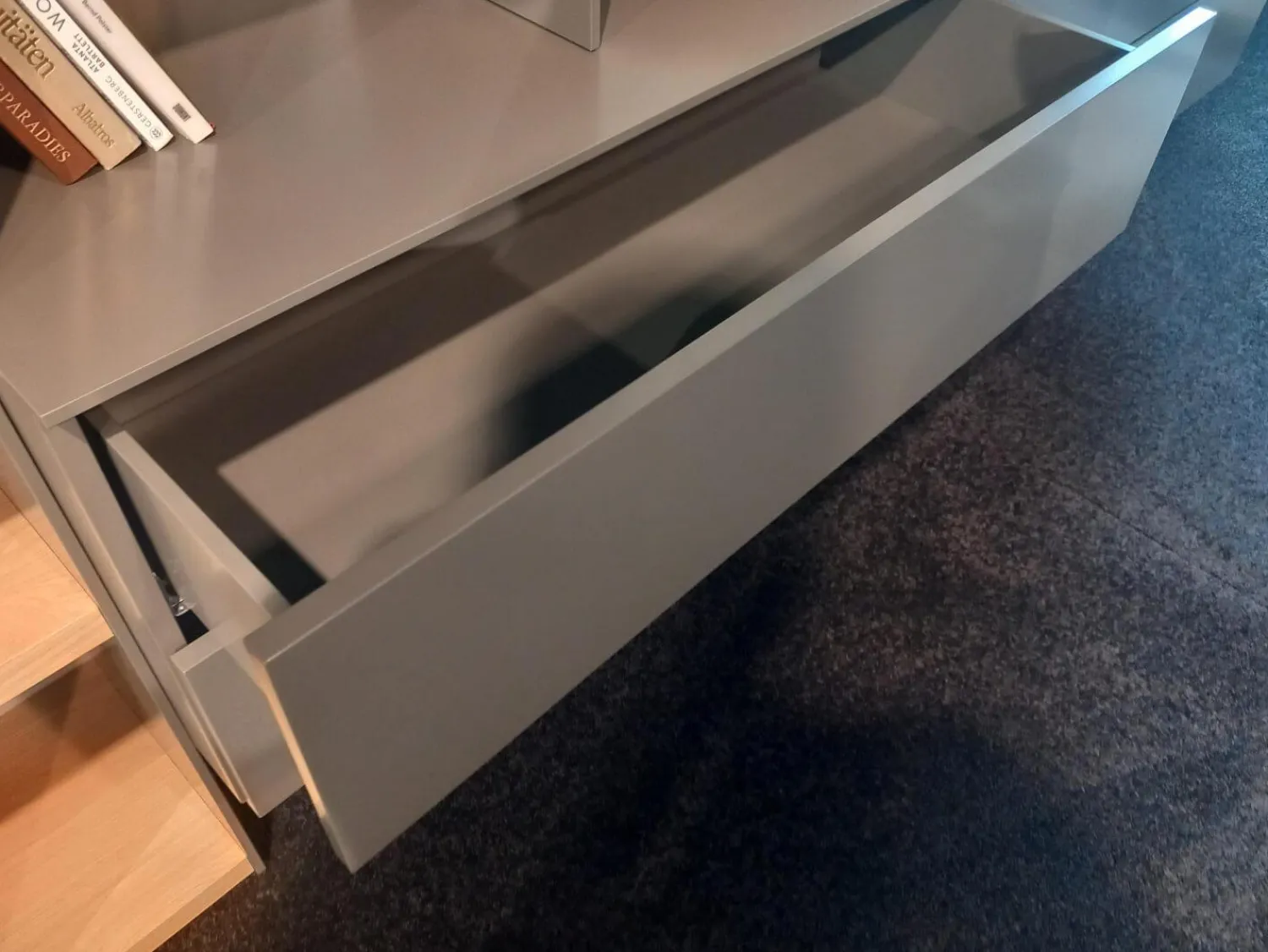 Sudbrock Wohnwände & Tv-Lowboards|Wohnwand Kombination Cubo Und Scala Lack Onyxgrau Grau Regalböden Eiche Milk Astig Ohne Dekoration