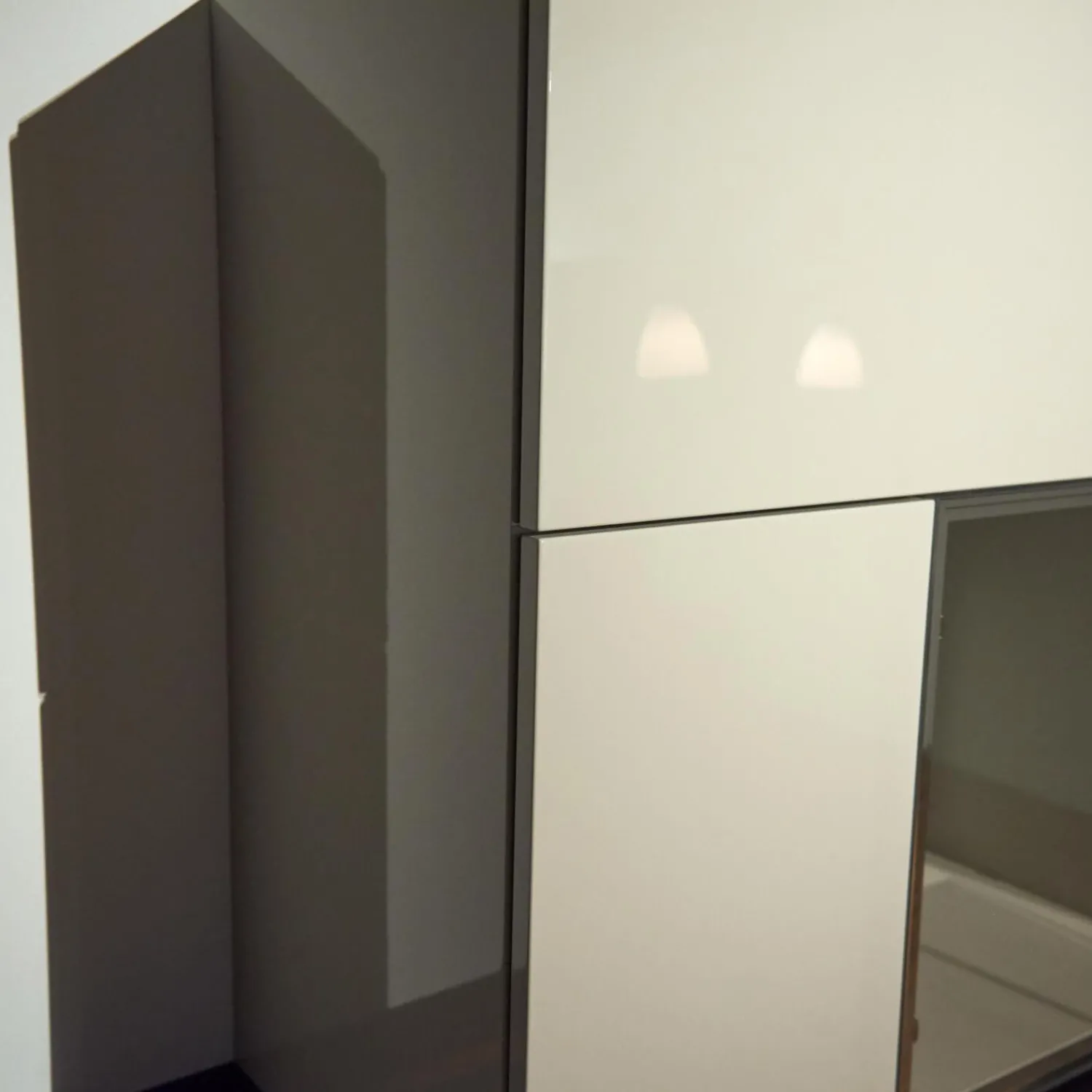 Gwinner Wohnwände & Tv-Lowboards|Wohnwand Lack Hochglanz Grau Räuchereiche Inklusive Beleuchtung