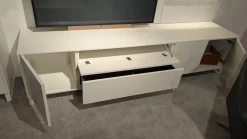 Rietberger Möbelwerke Wohnwände & Tv-Lowboards|Wohnwand Lennon 47018 Lack Weiß Matt Absetzungen Kristallbuche Mit LED Beleuchtung Und TV Halterung Ohne Fernseher