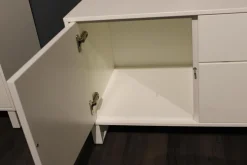 Rietberger Möbelwerke Wohnwände & Tv-Lowboards|Wohnwand Lennon Lack Weiß Absetzung Kristallbuche