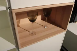 Rietberger Möbelwerke Wohnwände & Tv-Lowboards|Wohnwand Lennon Lack Weiß Absetzung Kristallbuche