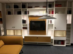 IRO Wohnwände & Tv-Lowboards|Wohnwand Leto Lack Weiß Wildeiche Furniert mit Beleuchtung