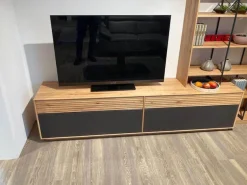 Anrei Wohnwände & Tv-Lowboards|Wohnwand Lina Naturbuche Massiv Gebürstet Und Hell Geölt Glas Matt Zartbitter Inklusive Beleuchtung