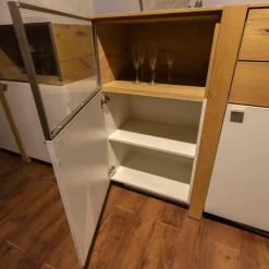 Venjakob Wohnwände & Tv-Lowboards|Wohnwand LS 043016 Albero Sideboard Vitrine Lack Weiß Matt Santanaeiche