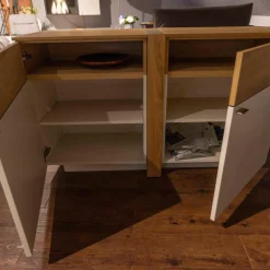 Venjakob Wohnwände & Tv-Lowboards|Wohnwand LS 043016 Albero Sideboard Vitrine Lack Weiß Matt Santanaeiche