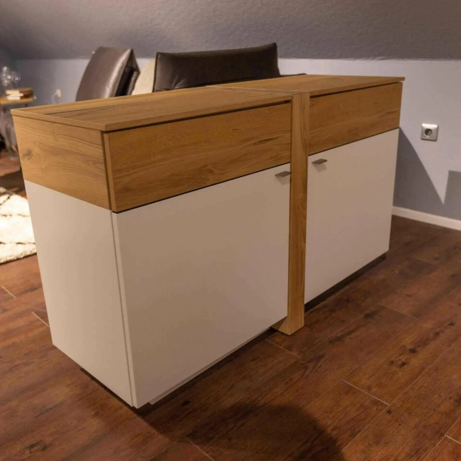 Venjakob Wohnwände & Tv-Lowboards|Wohnwand LS 043016 Albero Sideboard Vitrine Lack Weiß Matt Santanaeiche