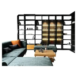 Hülsta Wohnwände & Tv-Lowboards|Wohnwand Mega-Design Schichtplatten Mit Oberflächenlackbeschichtung Grey Grau