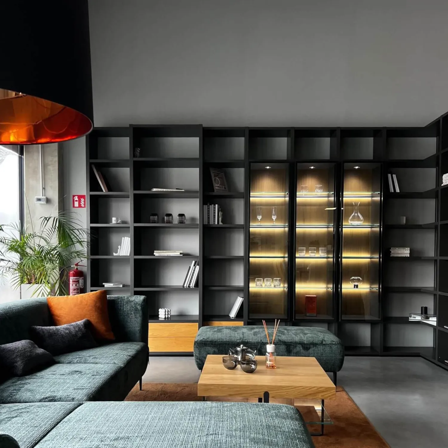 Hülsta Wohnwände & Tv-Lowboards|Wohnwand Mega-Design Schichtplatten Mit Oberflächenlackbeschichtung Grey Grau