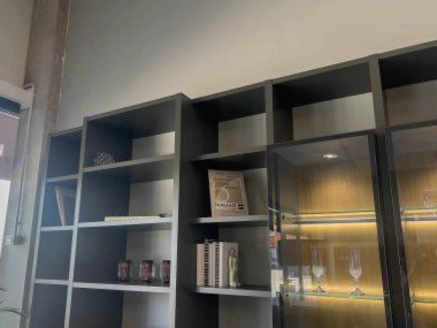 Hülsta Wohnwände & Tv-Lowboards|Wohnwand Mega-Design Schichtplatten Mit Oberflächenlackbeschichtung Grey Grau