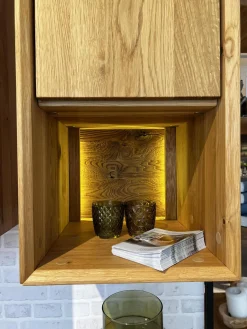 Natura Wohnwände & Tv-Lowboards|Wohnwand Missoula Eiche Geölt Glas Anthrazit Inklusive LED Beleuchtung Und Trafo