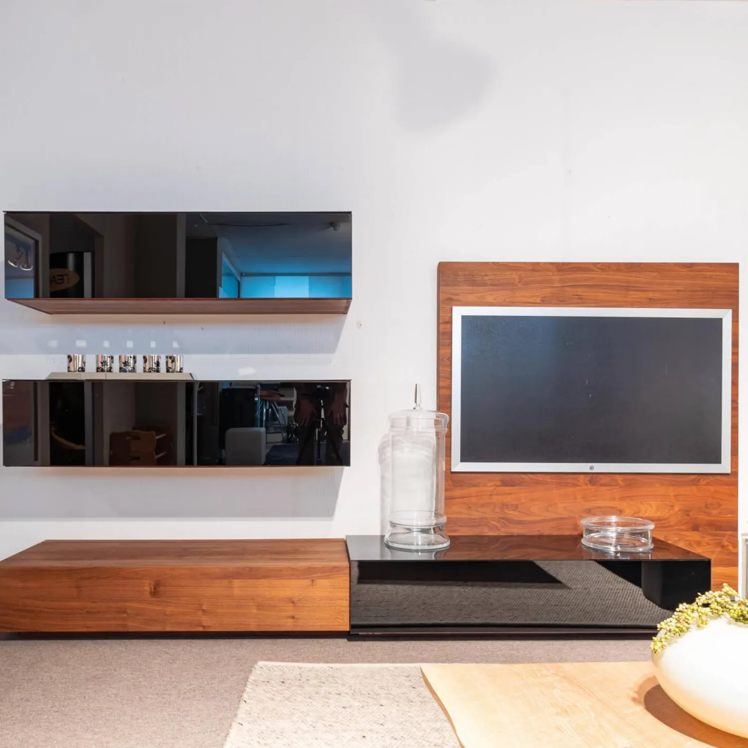 Team 7 Wohnwände & Tv-Lowboards|Wohnwand Mit TV Wand Und Hängeschränken Kirschbaum