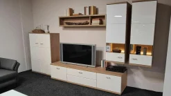 Stralsunder Möbelwerke Wohnwände & Tv-Lowboards|Wohnwand Multiplan Wildeiche Dekot Front Weiß Hochglanz