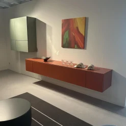 Hülsta Wohnwände & Tv-Lowboards|Wohnwand Neo Lack NCS S3050 Orange Und NCS S3010 Grün