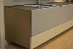 Spectral Smart Furniture Wohnwände & Tv-Lowboards|Wohnwand Niba Weiß Granit Lackiert mit LED-Beleuchtung und TV-Halterung