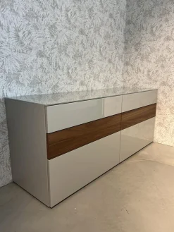 Hülsta Wohnwände & Tv-Lowboards|Wohnwand Now Vision C18 Lack Seidengrau Hochglanz Akzent Kernnussbaum Inklusive Couchtisch