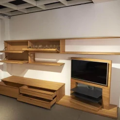 Team 7 Wohnwände & Tv-Lowboards|Wohnwand Opus Kernbuche Mit Drei Schubladen Und Drei Klappen