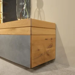 Voglauer Wohnwände & Tv-Lowboards|Wohnwand Opus Wildeiche Rustiko Akzent Beton Inklusive Highboard Und Sideboard