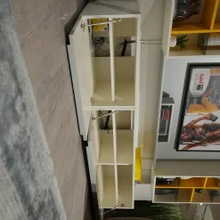 Musterring Wohnwände & Tv-Lowboards|Wohnwand Phoenix Holz Weiß Und Gelb Mit 2 Klappen Und Beleuchtungsset