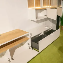 Venjakob Wohnwände & Tv-Lowboards|Wohnwand Plan X6 Lack Kristallweiß Matt Weiß Wildeiche Hell Soft Gebürstet Geölt Inklusive Beleuchtungspaket