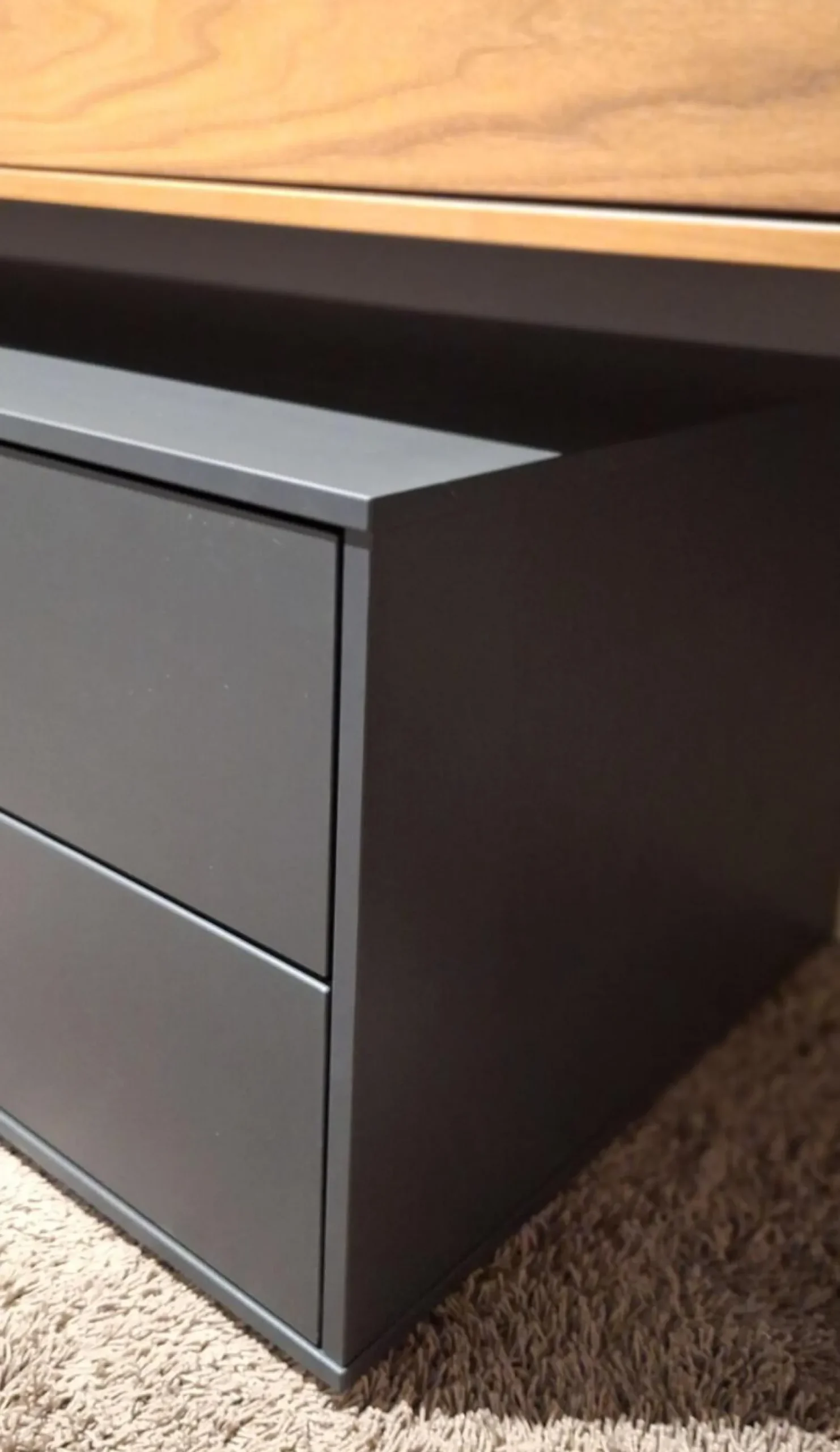 Paul Lindberg Wohnwände & Tv-Lowboards|Wohnwand pl.Cera Lack Anthrazit Nussbaum Natur Furniert