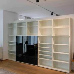 Interlübke Wohnwände & Tv-Lowboards|Wohnwand Regal Studimo Front Klarglas Schwarz Korpus Weiß in M01