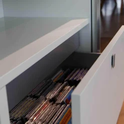 Interlübke Wohnwände & Tv-Lowboards|Wohnwand Regal Studimo Front Klarglas Schwarz Korpus Weiß in M01