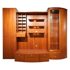 Thielemeyer Wohnwände & Tv-Lowboards|Wohnwand Rio Kirschbaum Inklusive Halo Strahler Und Trafo