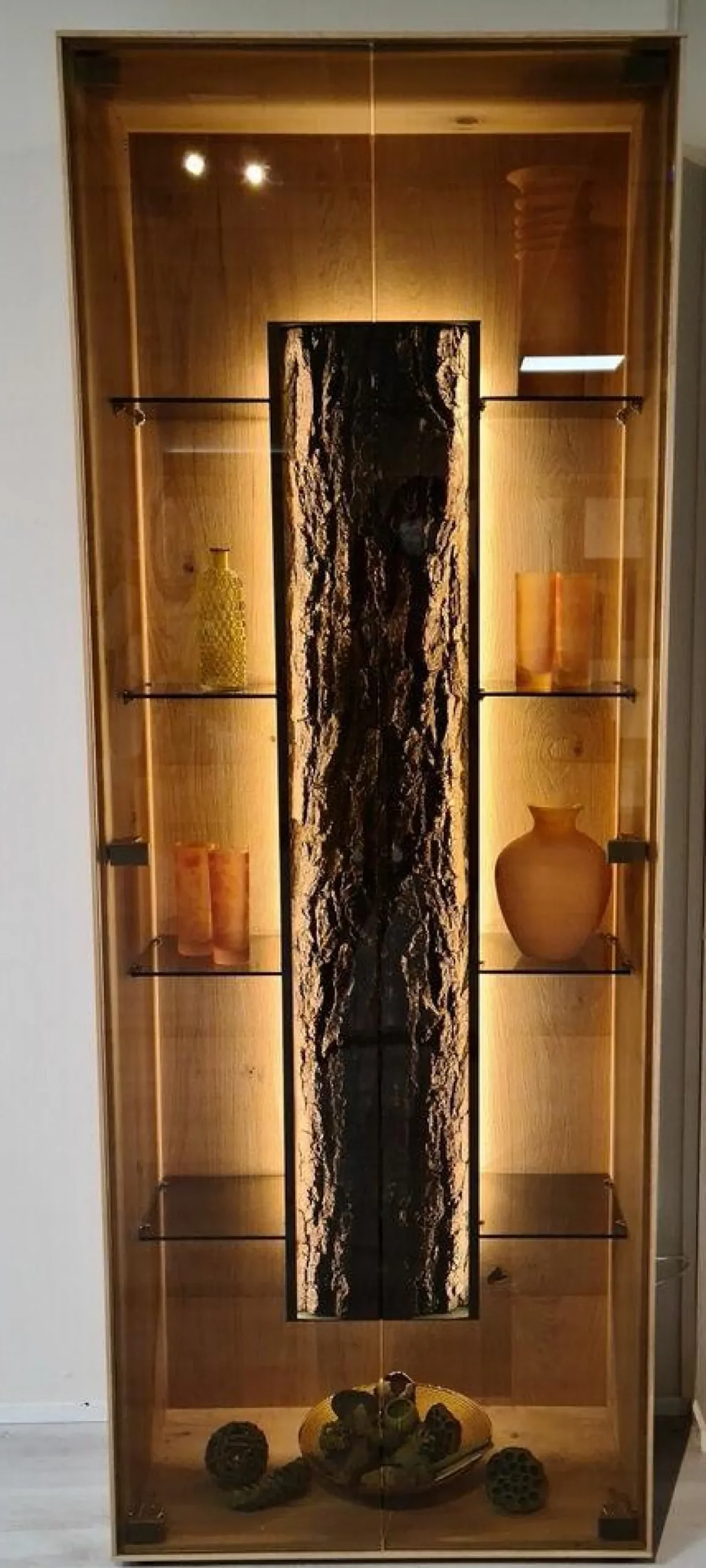 Hartmann Wohnwände & Tv-Lowboards|Wohnwand Runa Kerneiche Natur Massiv Gebürstet mit Beleuchtung