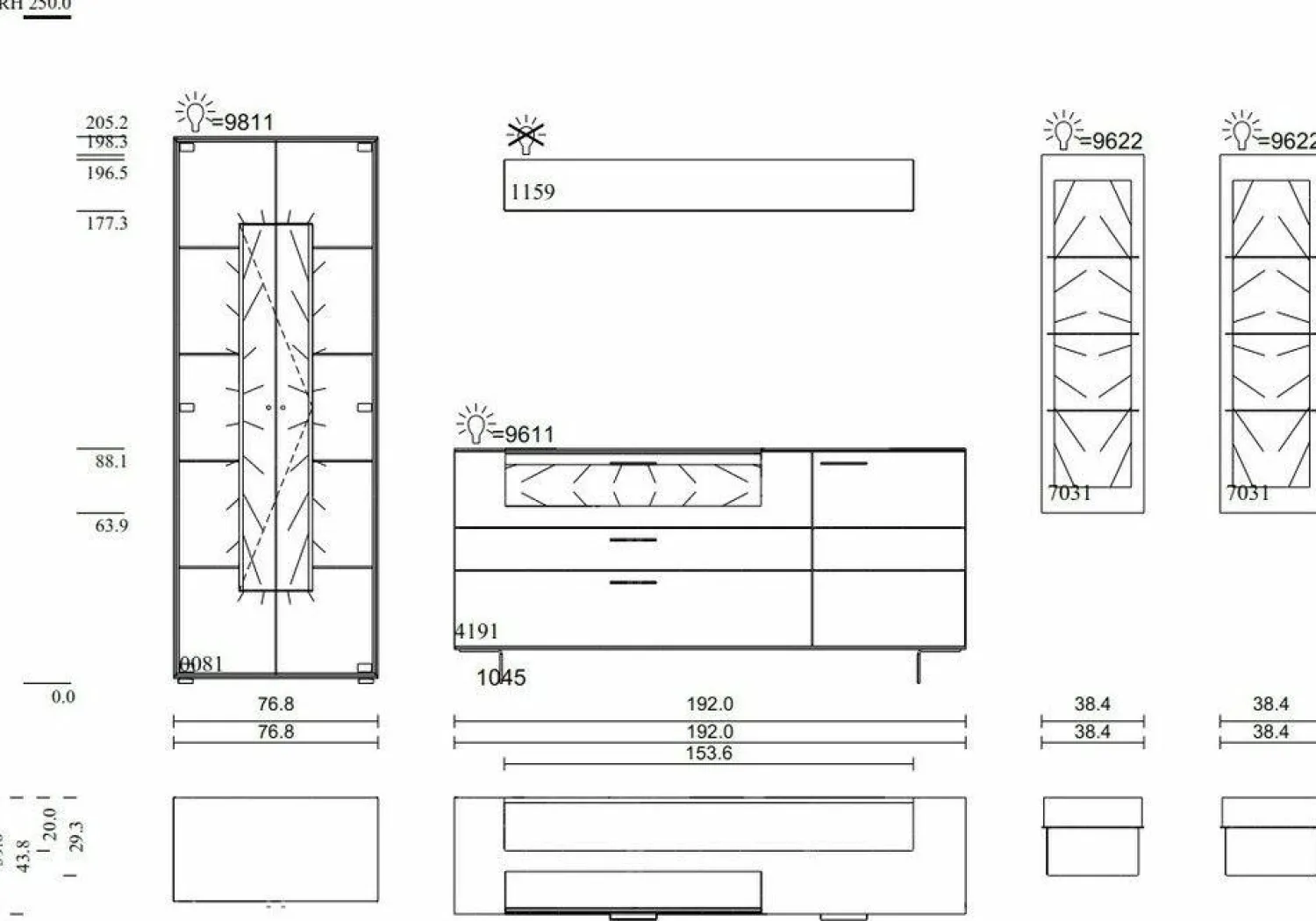 Hartmann Wohnwände & Tv-Lowboards|Wohnwand Runa Kerneiche Natur Massiv Gebürstet mit Beleuchtung