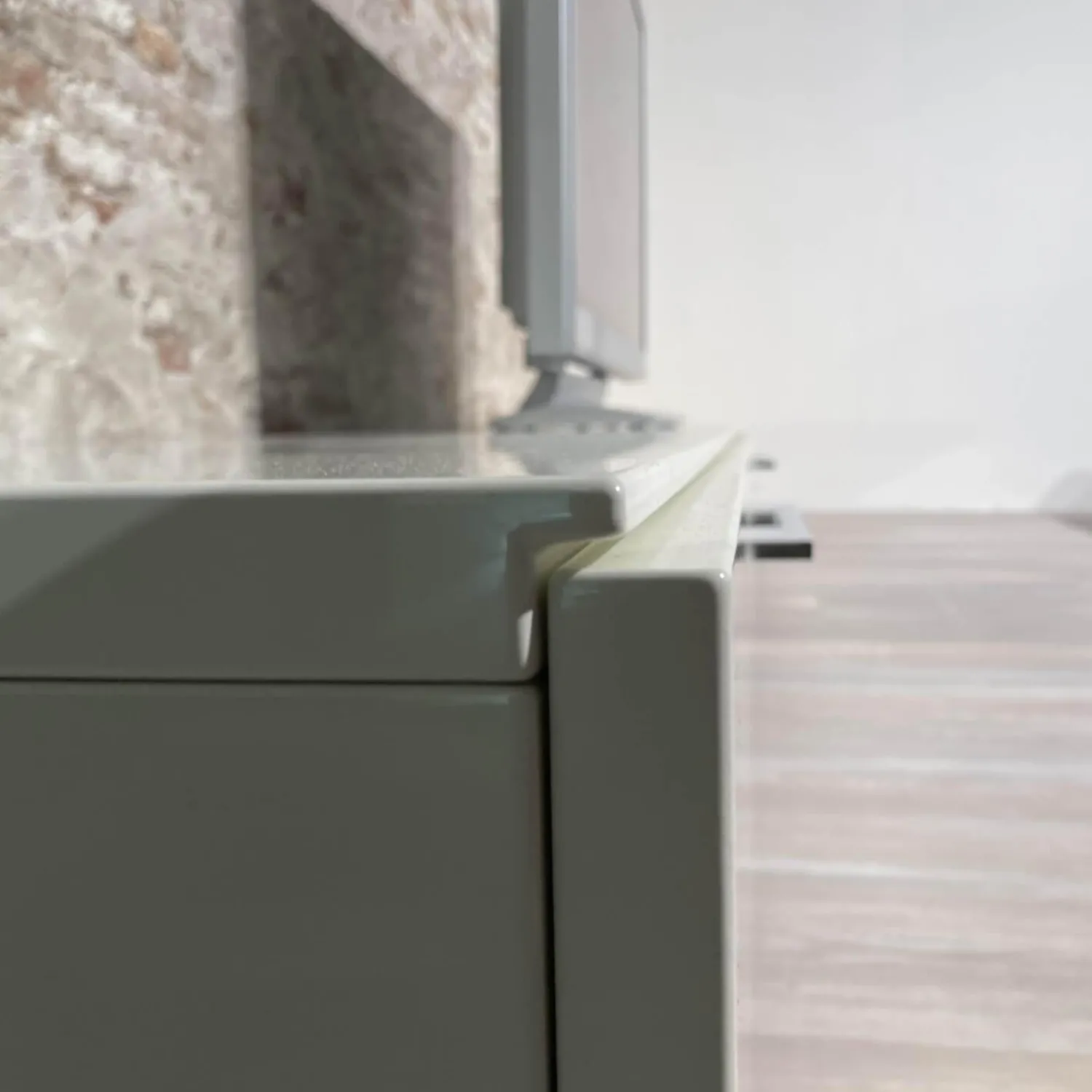 Hülsta Wohnwände & Tv-Lowboards|Wohnwand Scalic Lack Weiß Natureiche Lowboard Hängeelement Glas-Hängeelement