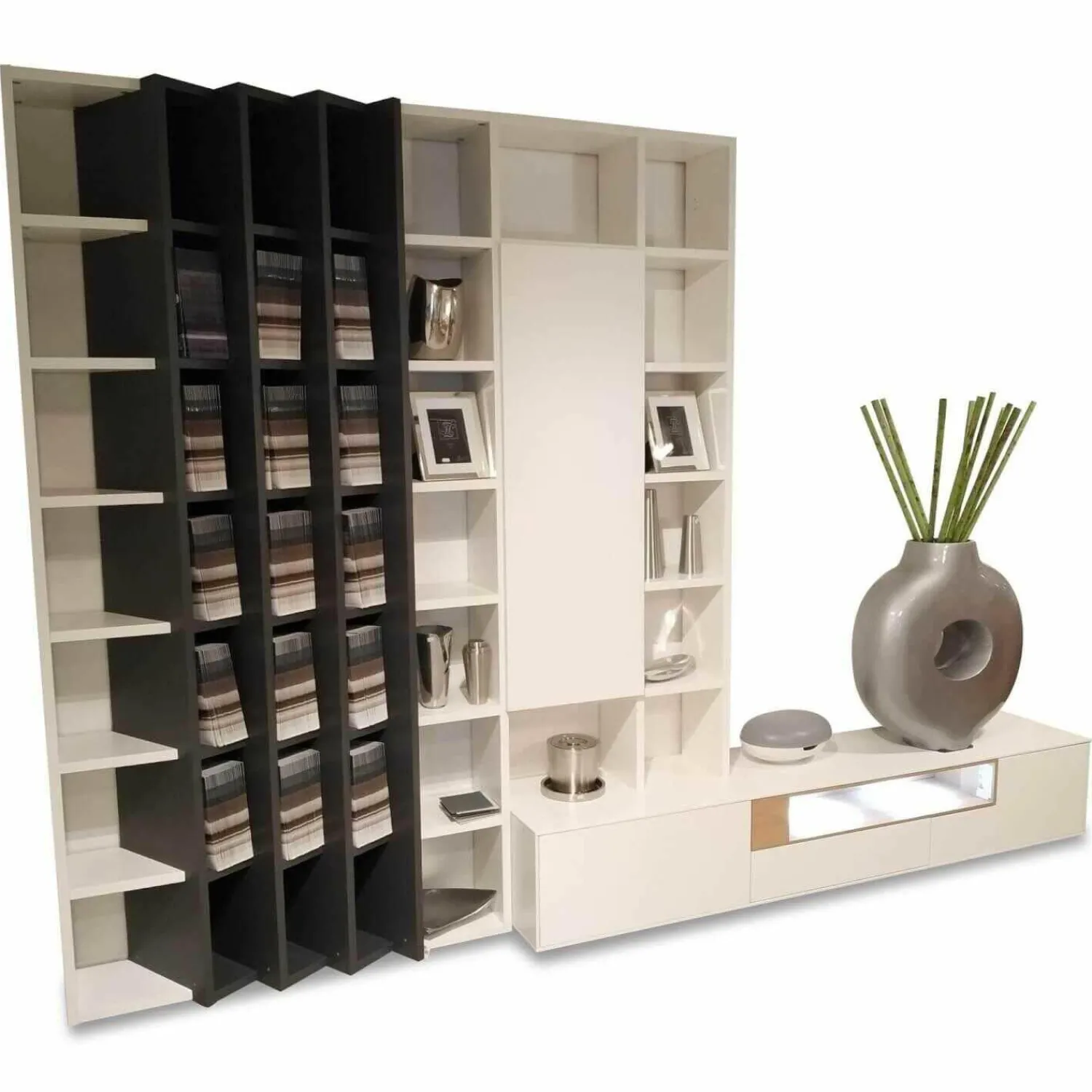 IRO Wohnwände & Tv-Lowboards|Wohnwand SE 7000 Lack Weiß Anthrazit