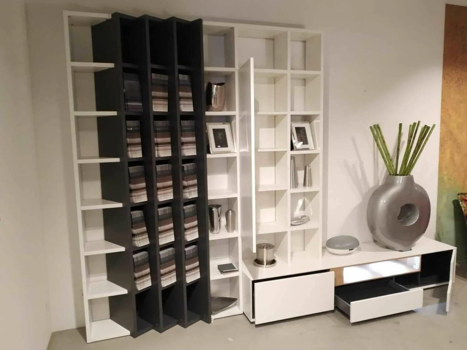 IRO Wohnwände & Tv-Lowboards|Wohnwand SE 7000 Lack Weiß Anthrazit