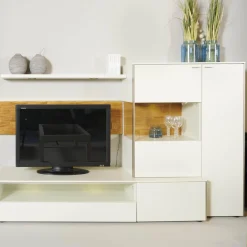 Venjakob Wohnwände & Tv-Lowboards|Wohnwand Sentino Lack Weiß Matt Inklusive Beleuchtung