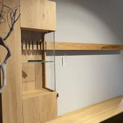 Wimmer Wohnwände & Tv-Lowboards|Wohnwand Signatura Rustikale Asteiche Bianco Akzente In Satinierten Bronzeglas Nickelfarbig Nickelfarbig