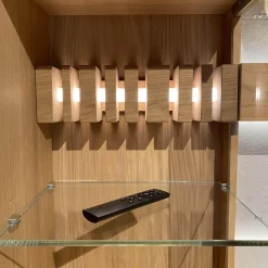 Wimmer Wohnwände & Tv-Lowboards|Wohnwand Signatura Rustikale Asteiche Bianco Akzente In Satinierten Bronzeglas Nickelfarbig Nickelfarbig