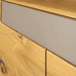 Wöstmann Wohnwände & Tv-Lowboards|Wohnwand Sineo Europäische Wildeiche Bohleneiche Gebürstet Mit Beleuchtung Und Mattglas-Akzent