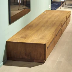 Riva1920 Wohnwände & Tv-Lowboards|Wohnwand Sipario Nussbaum Geölt mit Kabeldurchlass