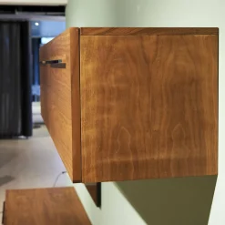 Riva1920 Wohnwände & Tv-Lowboards|Wohnwand Sipario Nussbaum Geölt mit Kabeldurchlass