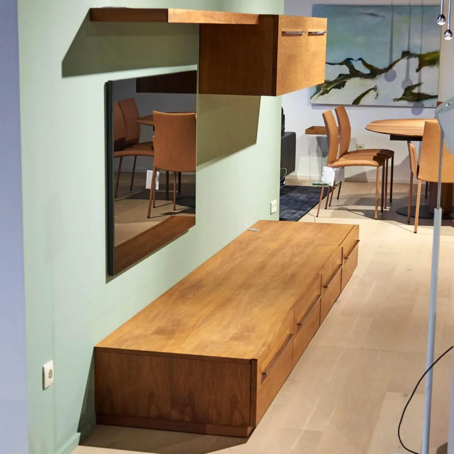 Riva1920 Wohnwände & Tv-Lowboards|Wohnwand Sipario Nussbaum Geölt mit Kabeldurchlass