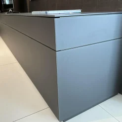 Kettnaker Wohnwände & Tv-Lowboards|Wohnwand Soma Lack Und Glas Graphit Matt Grau Mit Paneelsystem Nussbaum Massivoptik Und Beleuchtung