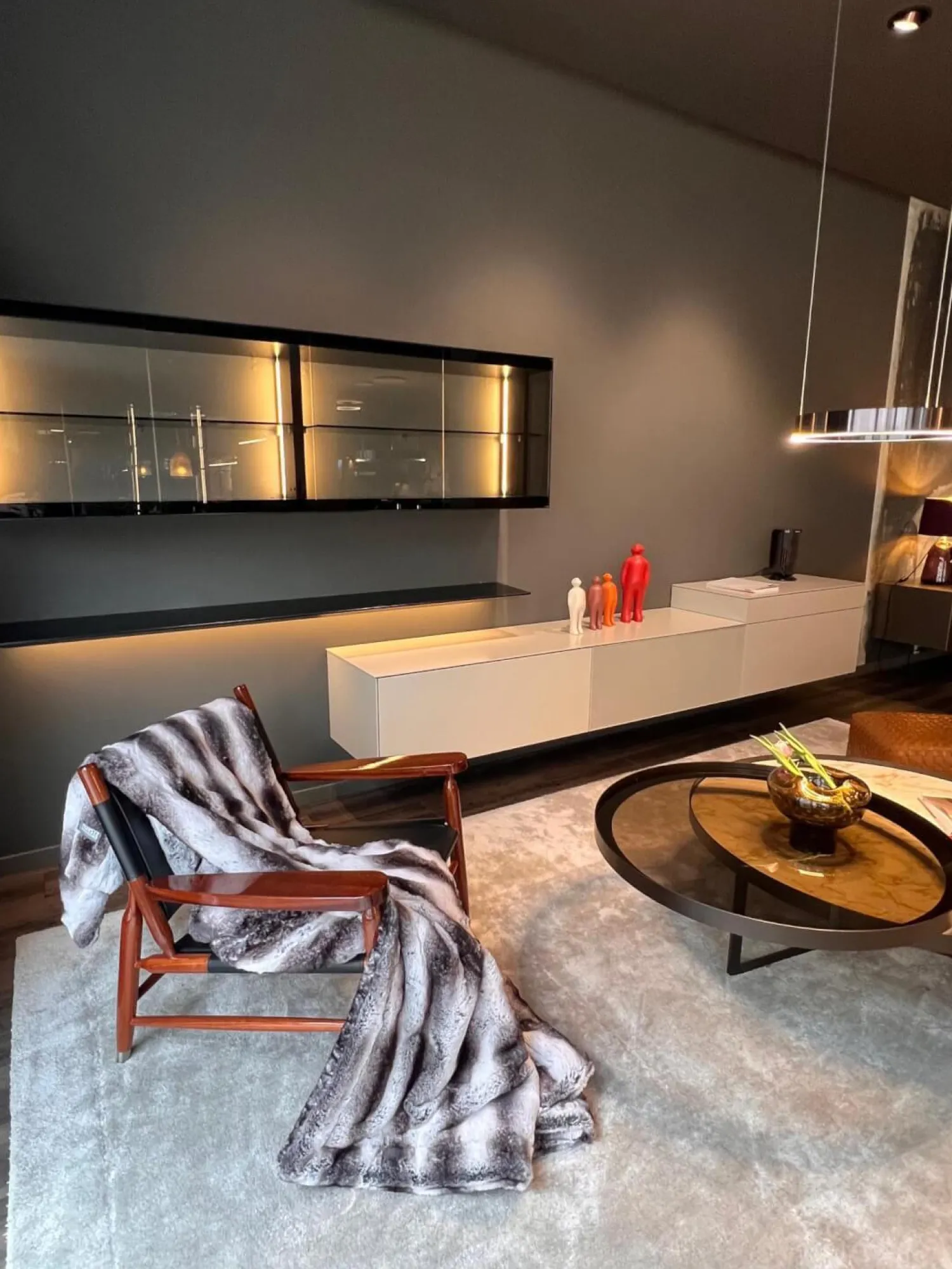 Kettnaker Wohnwände & Tv-Lowboards|Wohnwand Soma Türen Rauchglas Korpus MDF Lack Elfenbein Weiß Matt Inklusive Beleuchtung