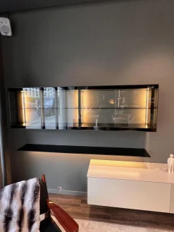 Kettnaker Wohnwände & Tv-Lowboards|Wohnwand Soma Türen Rauchglas Korpus MDF Lack Elfenbein Weiß Matt Inklusive Beleuchtung