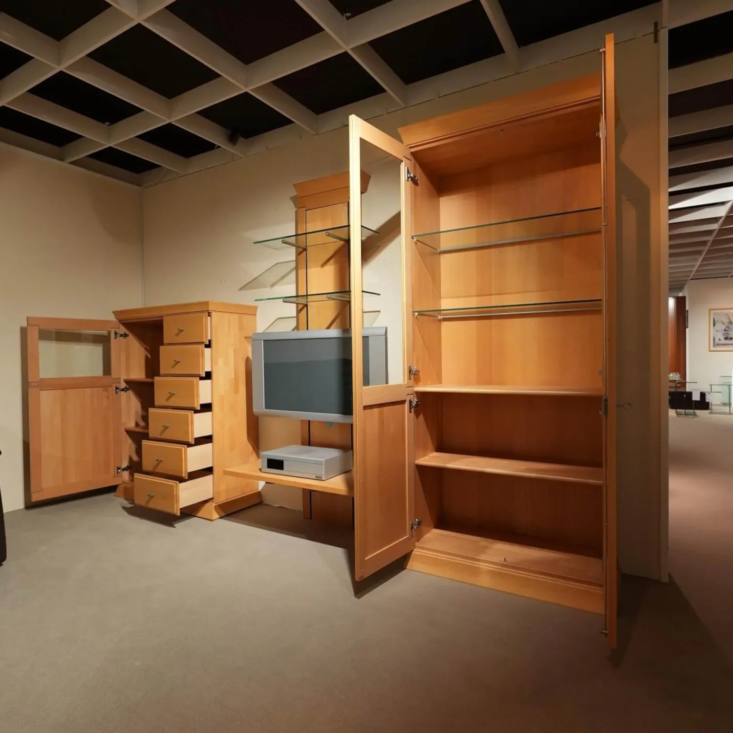 Wöstmann Wohnwände & Tv-Lowboards|Wohnwand Tessin Buche Massiv Mit Beleuchtung Und Flachtrafo