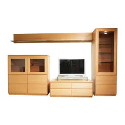 Wöstmann Wohnwände & Tv-Lowboards|Wohnwand Tessin Buche Massiv Inklusive Beleuchtung Mit Funkfernbedienung