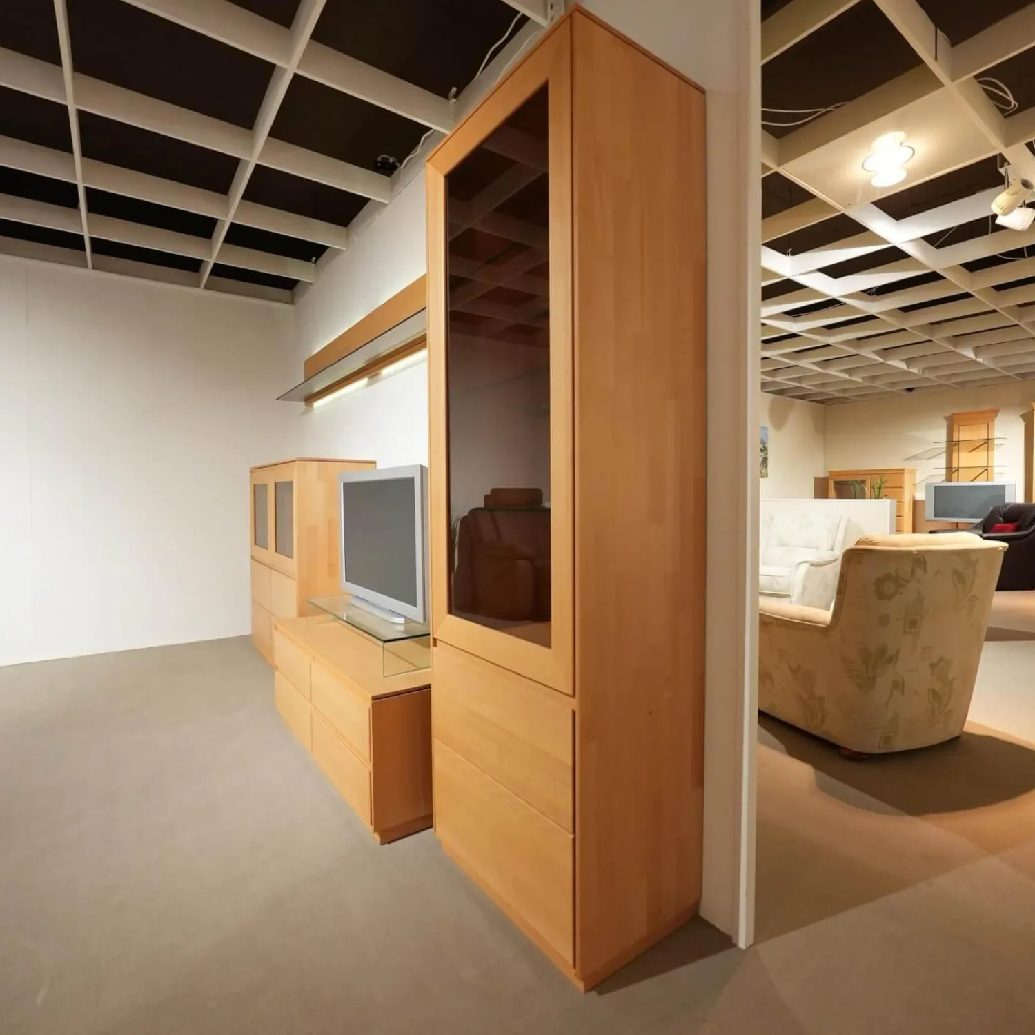 Wöstmann Wohnwände & Tv-Lowboards|Wohnwand Tessin Buche Massiv Inklusive Beleuchtung Mit Funkfernbedienung