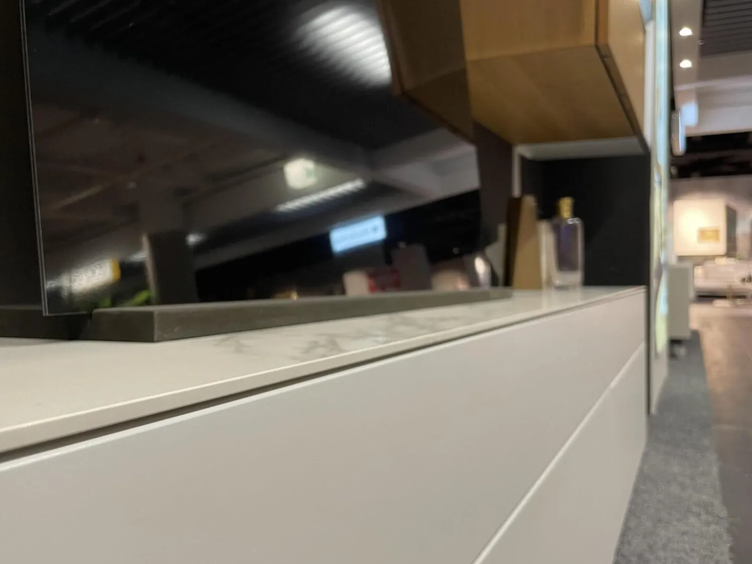 Hülsta Wohnwände & Tv-Lowboards|Wohnwand Tetrim A Korpus Und Front Lack Reinweiß Weiß Und Eiche Natur Rahmen Silberfarbig Mit LED Beleuchtung