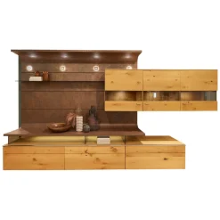 Gwinner Wohnwände & Tv-Lowboards|Wohnwand Tormine Balkeneiche Natur Absatz Rostoptik Mit LED Beleuchtung