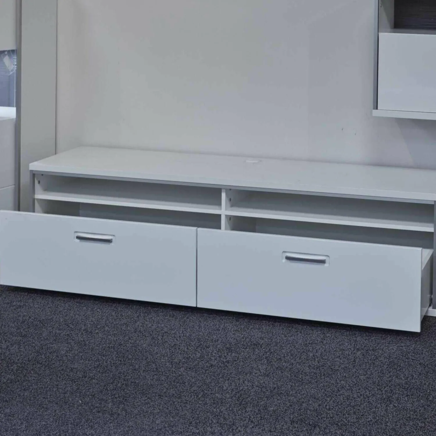 MCA Wohnwände & Tv-Lowboards|Wohnwand Trento Weiß Hochglanz mit LED Power Spot