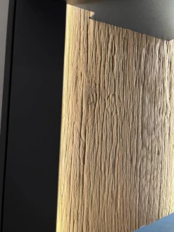 Natura Wohnwände & Tv-Lowboards|Wohnwand Tucson Lack Graphitgrau Akzent Wildeiche Mit Beleuchtung Und Funkdimmer